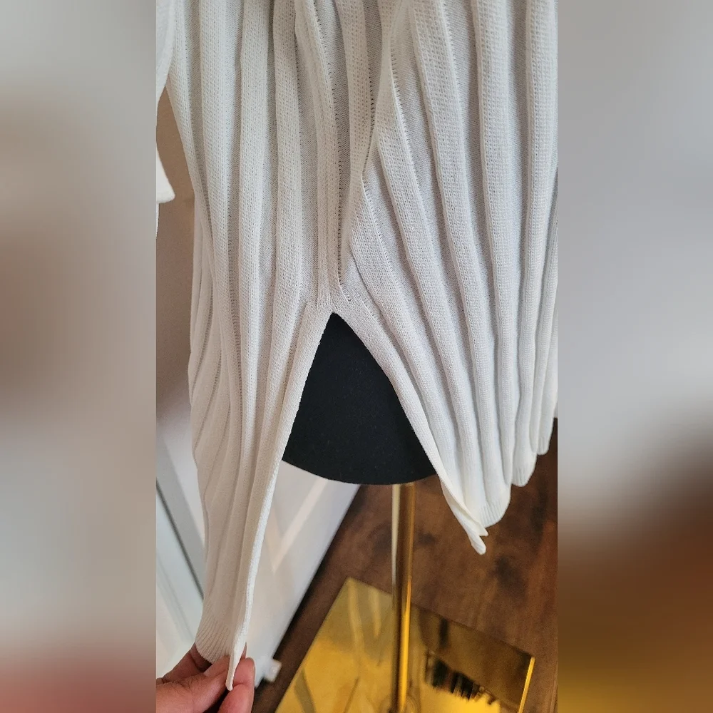 H&M Ivory Ribbed Collared Blouse - Picture 5 of 9